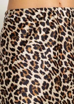 Femininer Satin Rock Mit Leo-Print - Braun -Sassyclassy sassyclassy femininer satin rock mit leo print braun S4202R6803 6