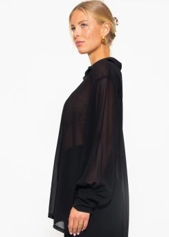 Fließende Chiffonbluse, Schwarz -Sassyclassy sassyclassy fliessende chiffonbluse schwarz S3203B5684