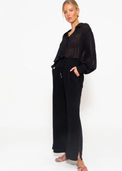 Fließende Chiffonbluse, Schwarz -Sassyclassy sassyclassy fliessende chiffonbluse schwarz S3203B5684 6