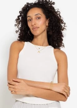 Geripptes Tank Top - Offwhite -Sassyclassy sassyclassy geripptes tank top offwhite S4203T6905 1