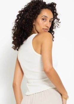 Geripptes Tank Top - Offwhite -Sassyclassy sassyclassy geripptes tank top offwhite S4203T6905 6