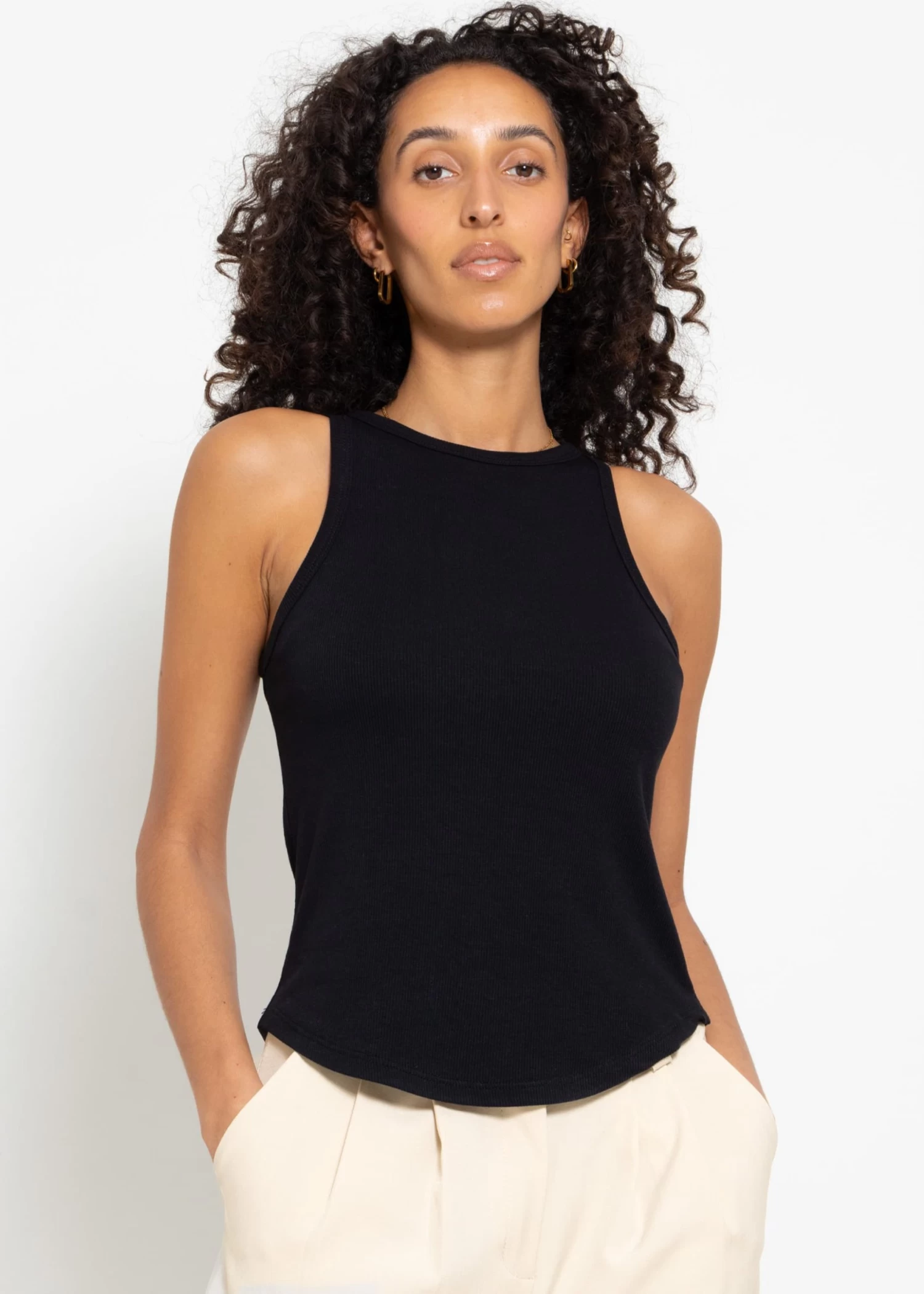 Geripptes Tank Top - Schwarz 3 Geripptes Tank Top - Schwarz