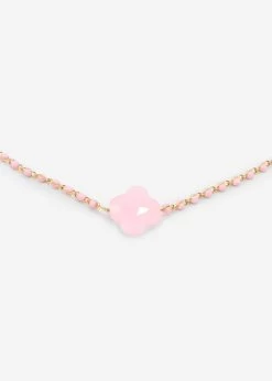 Halskette Mit Kleeblatt - Rosa -Sassyclassy sassyclassy halskette mit kleeblatt rosa S2403AK9052 2