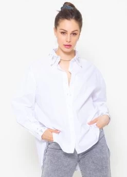 Hemdbluse Mit Schmuckdetails - Weiß -Sassyclassy sassyclassy hemdbluse mit schmuckdetails weiss S4203E6947 2