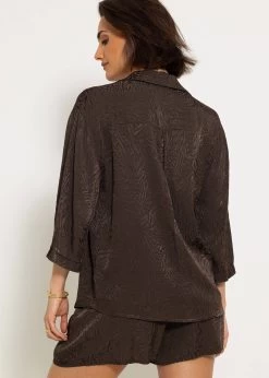 Jacquard Blusenhemd - Espresso -Sassyclassy sassyclassy jacquard blusenhemd espresso S4203E6967