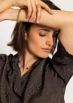 Jacquard Blusenhemd - Espresso -Sassyclassy sassyclassy jacquard blusenhemd espresso S4203E6967 4