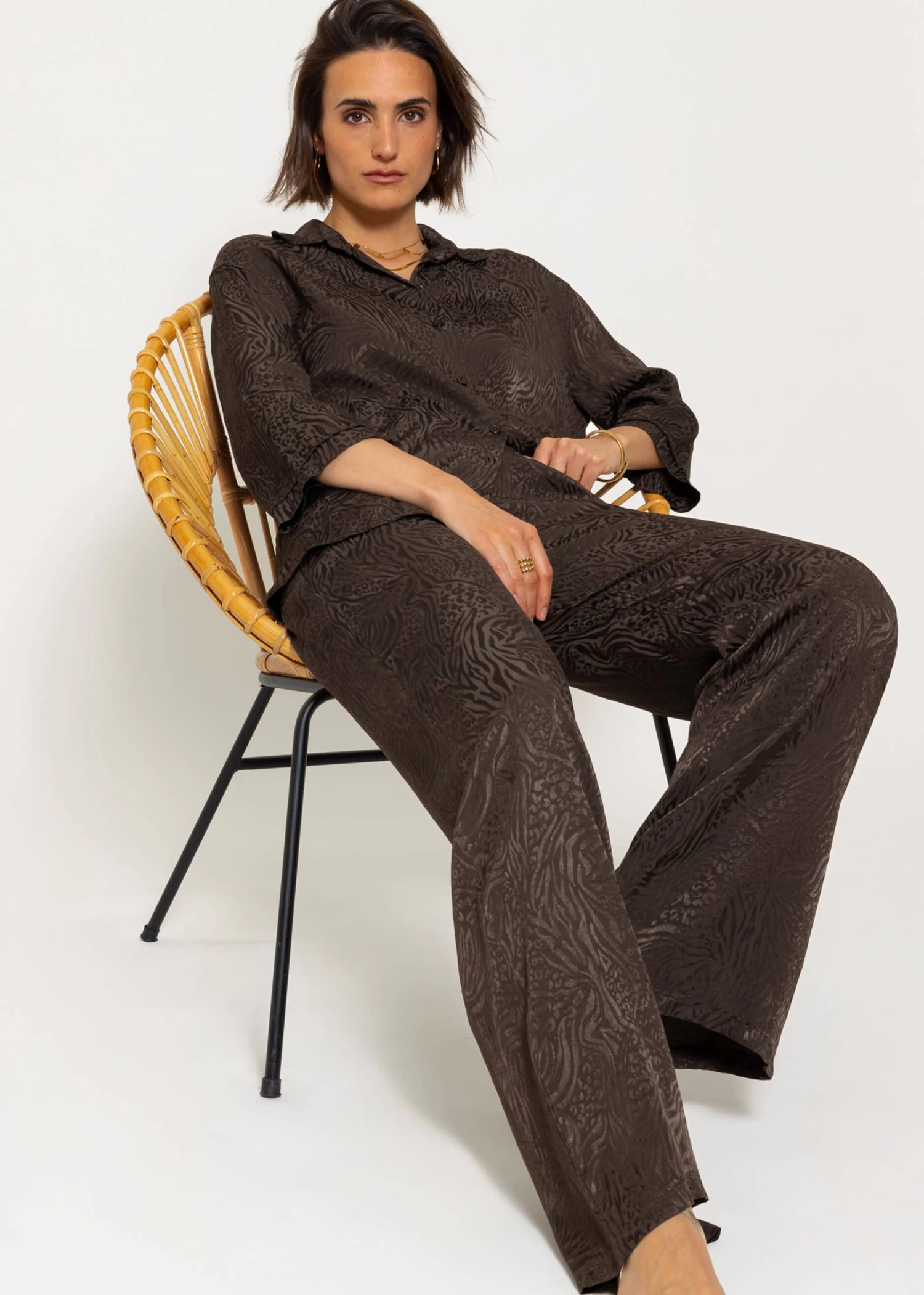 Jacquard Pants - Espresso 4 Jacquard Pants - Espresso – Bild 2