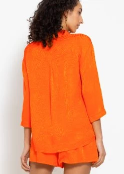 Jacquard Blusenhemd - Orange -Sassyclassy sassyclassy jaquard blusenhemd orange S4203E6968 4