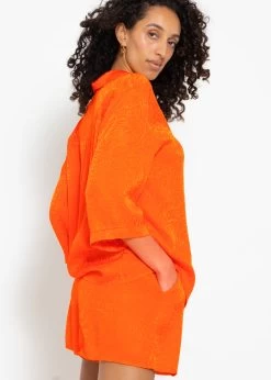Jacquard Blusenhemd - Orange -Sassyclassy sassyclassy jaquard blusenhemd orange S4203E6968 5