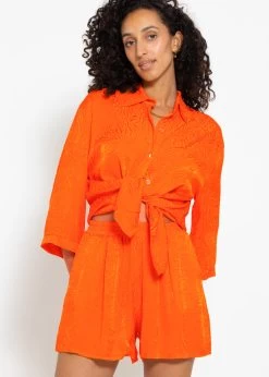 Jacquard Blusenhemd - Orange -Sassyclassy sassyclassy jaquard blusenhemd orange S4203E6968 7