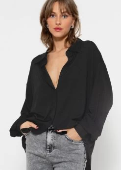 Jersey Bluse - Schwarz -Sassyclassy sassyclassy jersey bluse schwarz S3212E6752 4