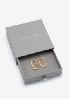 Klassische Squared Creolen - Gold -Sassyclassy sassyclassy klassische squared creolen gold S3207A14262 2BbD9Tr3Dx8Eqt