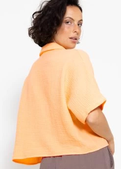 Kurzarm Musselin Bluse - Peach -Sassyclassy sassyclassy kurzarm musselin bluse peach S4203E6961 5LNHqYyQ34yewj