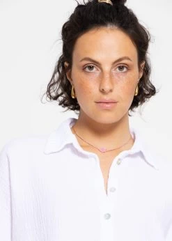 Kurzarm Musselin Bluse - Weiß -Sassyclassy sassyclassy kurzarm musselin bluse weiss S4203E6963 2