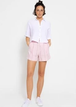 Kurzarm Musselin Bluse - Weiß -Sassyclassy sassyclassy kurzarm musselin bluse weiss S4203E6963