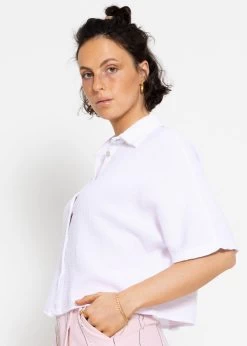 Kurzarm Musselin Bluse - Weiß -Sassyclassy sassyclassy kurzarm musselin bluse weiss S4203E6963pypwr2Z5m04vB
