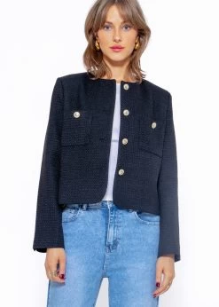 Kurze Jacke Mit Goldfarbenen Knöpfen - Schwarz -Sassyclassy sassyclassy kurze jacke mit goldfarbenen knopfen schwarz S3212J6749 3S3mfoePQGbanR