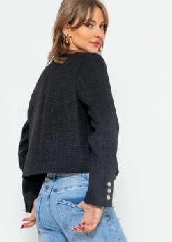 Kurze Jacke Mit Goldfarbenen Knöpfen - Schwarz -Sassyclassy sassyclassy kurze jacke mit goldfarbenen knopfen schwarz S3212J6749 6nzo5fM30raC37