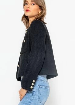 Kurze Jacke Mit Goldfarbenen Knöpfen - Schwarz -Sassyclassy sassyclassy kurze jacke mit goldfarbenen knopfen schwarz S3212J6749 798Vz05jHfJCaq