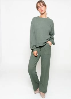 Langarmshirt In Waffelpiqué - Grün -Sassyclassy sassyclassy langarmshirt in waffelpique grun S3211W6689 1