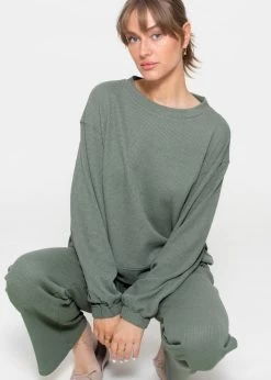 Langarmshirt In Waffelpiqué - Grün -Sassyclassy sassyclassy langarmshirt in waffelpique grun S3211W6689