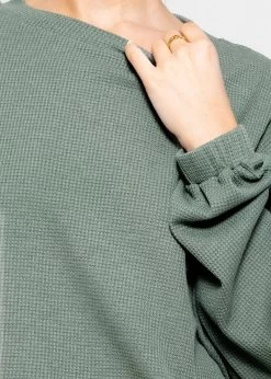 Langarmshirt In Waffelpiqué - Grün -Sassyclassy sassyclassy langarmshirt in waffelpique grun S3211W6689 6