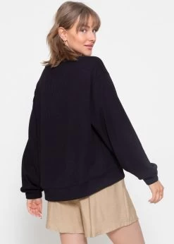 Langarmshirt In Waffelpiqué - Schwarz 14 Langarmshirt In Waffelpiqué - Schwarz -Sassyclassy sassyclassy langarmshirt in waffelpique schwarz S3211W6688 2