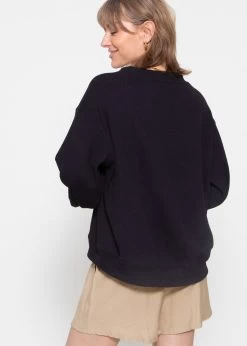 Langarmshirt In Waffelpiqué - Schwarz 16 Langarmshirt In Waffelpiqué - Schwarz -Sassyclassy sassyclassy langarmshirt in waffelpique schwarz S3211W6688 3