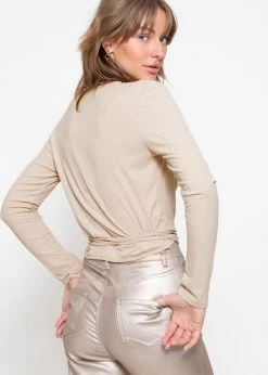 Langarmshirt Zum Wickeln - Beige -Sassyclassy sassyclassy langarmshirt zum wickeln beige S1206B4038 6