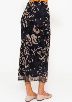Langer Mesh Rock Mit Leoprint - Schwarz-beige -Sassyclassy sassyclassy langer mesh rock mit leoprint schwarz beige S3209R6391 1