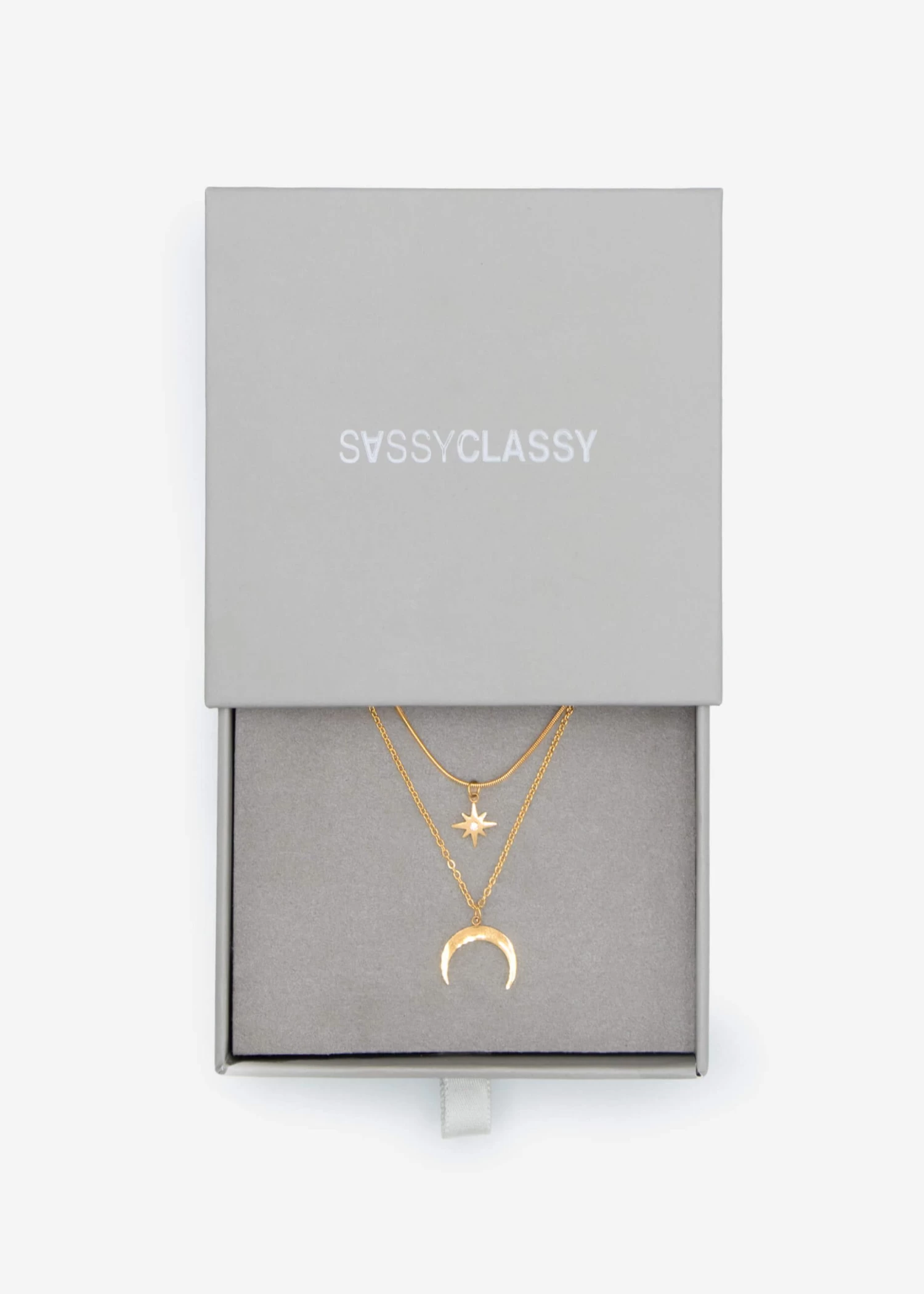 Layer-Halskette Mit Stern Und Halbmond Anhänger - Gold 5 Layer-Halskette Mit Stern Und Halbmond Anhänger - Gold – Bild 3