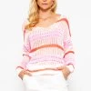 Lochstrick Pullover Mit V-Ausschnitt - Offwhite-rosa-orange -Sassyclassy sassyclassy lochstrick pullover mit v ausschnitt offwhite rosa orange S4203P6866 6d1urZV1IanhaG