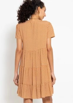 Luftiges Kleid Mit Tupfen-Print - Braun -Sassyclassy sassyclassy luftiges kleid mit tupfen print beige S4203K6934 2