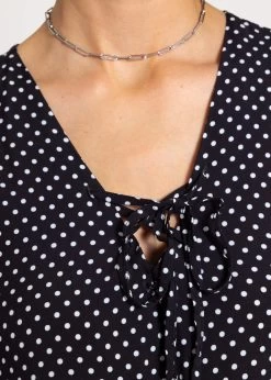 Luftiges Kleid Mit Tupfen-Print - Schwarz 17 Luftiges Kleid Mit Tupfen-Print - Schwarz -Sassyclassy sassyclassy luftiges kleid mit tupfen print schwarz S4203K6935 1