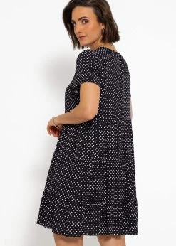 Luftiges Kleid Mit Tupfen-Print - Schwarz 16 Luftiges Kleid Mit Tupfen-Print - Schwarz -Sassyclassy sassyclassy luftiges kleid mit tupfen print schwarz S4203K6935