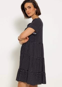 Luftiges Kleid Mit Tupfen-Print - Schwarz 14 Luftiges Kleid Mit Tupfen-Print - Schwarz -Sassyclassy sassyclassy luftiges kleid mit tupfen print schwarz S4203K6935 6