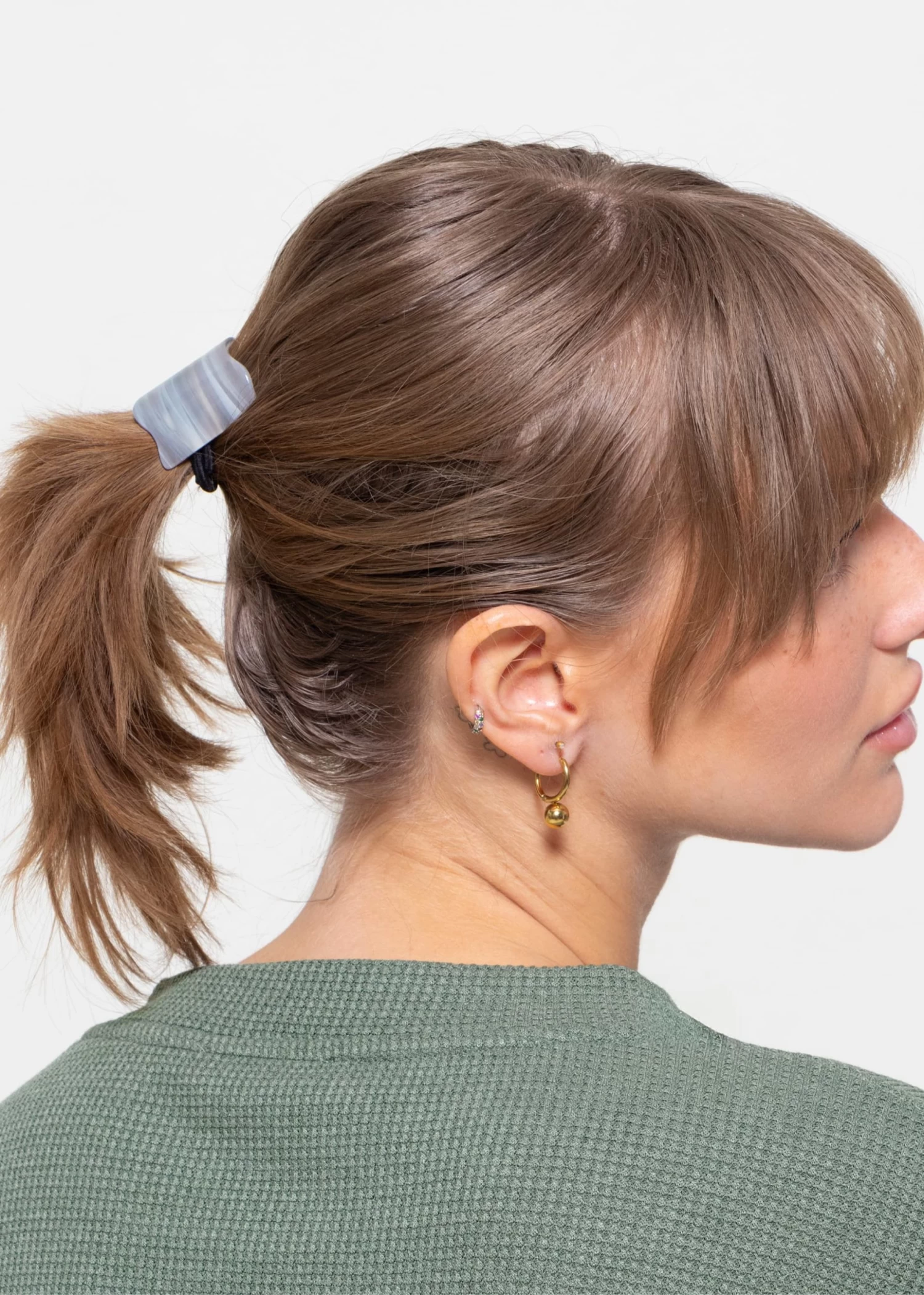 Marmorierter Haargummi - Grau 4 Marmorierter Haargummi - Grau – Bild 2