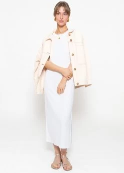 Maxi Rip Jersey Kleid Mit Schlitz - Offwhite -Sassyclassy sassyclassy maxi rip jersey kleid mit schlitz offwhite S4202K6784 5