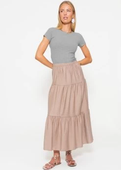 Maxi Volantsrock - Taupe -Sassyclassy sassyclassy maxi volantsrock taupe S4203R6901 2
