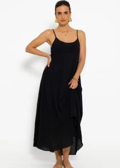 Musselin Beach Kleid - Schwarz -Sassyclassy sassyclassy musselin beach kleid schwarz S4204K7046