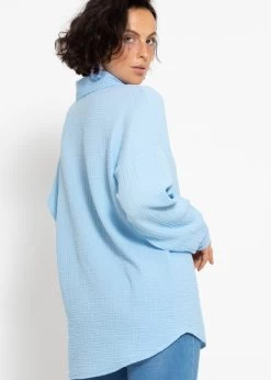 Musselin Bluse Im Regular Fit - Hellblau -Sassyclassy sassyclassy musselin bluse im regular fit hellblau S3207B6069 1