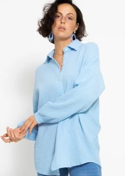 Musselin Bluse Im Regular Fit - Hellblau -Sassyclassy sassyclassy musselin bluse im regular fit hellblau S3207B6069 2