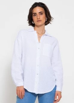 Musselin Bluse Mit Glitzerdetails - Weiß -Sassyclassy sassyclassy musselin bluse mit glitzerspots weiss S4203E6942 5