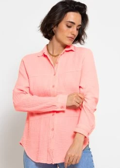 Musselin Bluse Mit Ziernähten - Apricot 14 Musselin Bluse Mit Ziernähten - Apricot -Sassyclassy sassyclassy musselin bluse mit ziernahten apricot S4203E6870 8