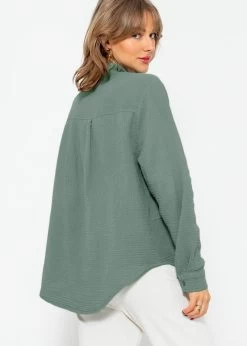 Musselin Bluse Mit Ziernähten - Salbeigrün -Sassyclassy sassyclassy musselin bluse mit ziernahten salbeigrun S4202E6809 42iSAxhWNDiHL5