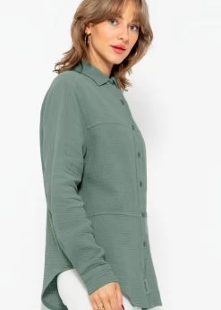 Musselin Bluse Mit Ziernähten - Salbeigrün -Sassyclassy sassyclassy musselin bluse mit ziernahten salbeigrun S4202E6809 5aTkF6oDNO4NEi