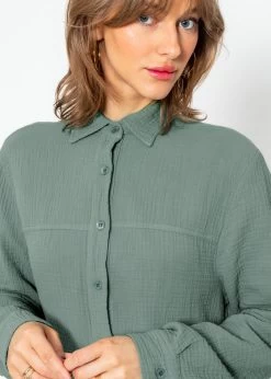 Musselin Bluse Mit Ziernähten - Salbeigrün -Sassyclassy sassyclassy musselin bluse mit ziernahten salbeigrun S4202E6809 8HDz0ekVHHTrdi