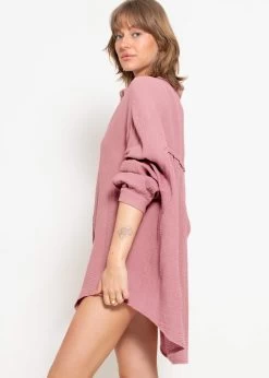 Musselin Bluse Oversize, Altrosa -Sassyclassy sassyclassy musselin bluse oversize altrosa S2209B5083 8 CR2