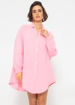 Musselin Bluse Oversize, Babyrosa