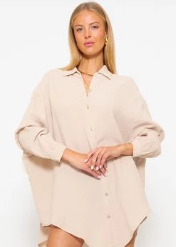 Musselin Bluse Oversize, Beige 11 Musselin Bluse Oversize, Beige -Sassyclassy sassyclassy musselin bluse oversize beige S3207B5996 1